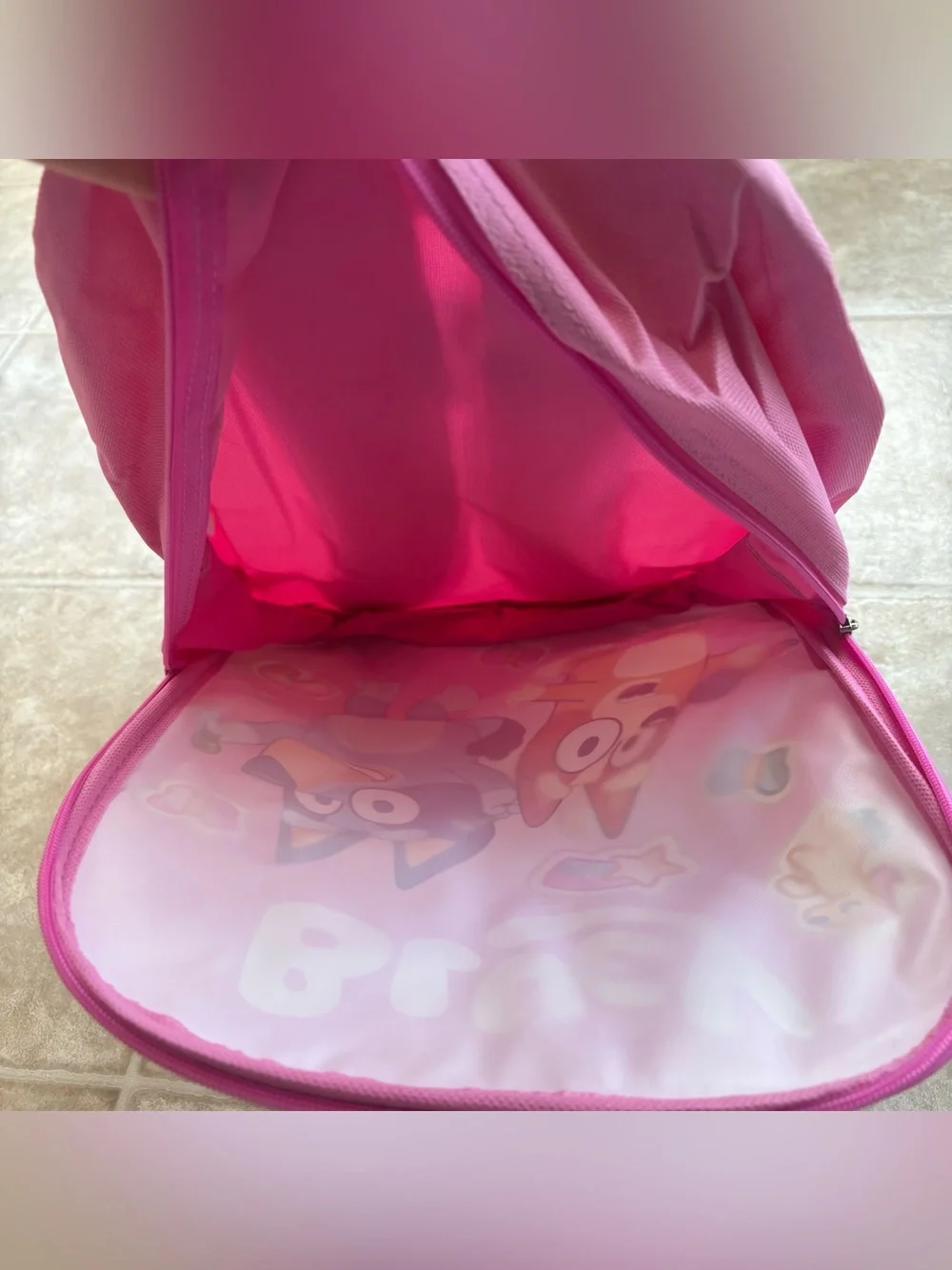 Bluey Pink Kids Backpack with Character Print